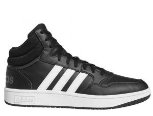 נעלי סניקרס אדידס לגברים Adidas  Hoops 3.0 Mid - שחור/לבן