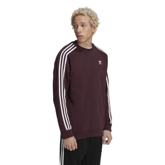 סווטשירט אדידס לגברים Adidas Originals 3 Stripes Crew - סגול חציל