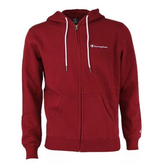 סווטשירט צ'מפיון לגברים Champion Hooded Full Zip Sweatshirt - בורדו