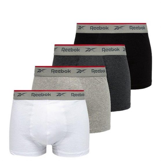 תחתוני ריבוק לגברים Reebok TRUNK OVETT 4PK - שחור/לבן/אפור