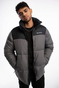 ג'קט ומעיל קולומביה לגברים Columbia Puffect Hooded - אפור/שחור