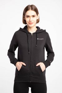 סווטשירט צ'מפיון לנשים Champion Hooded Full Zip Sweatshirt - שחור