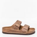 כפכפי בירקנשטוק לגברים Birkenstock Arizona Soft Footbed - חום בוץ