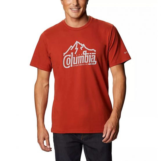 חולצת טי שירט קולומביה לגברים Columbia PATH LAKE GRAPHIC - אדום
