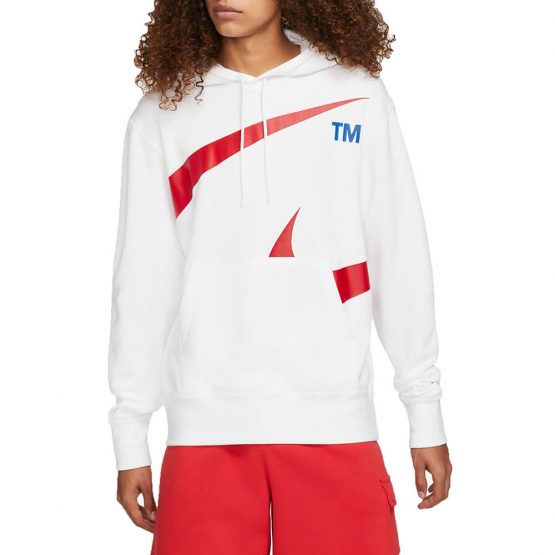 סווטשירט נייק לגברים Nike Sportswear Swoosh - לבן/אדום