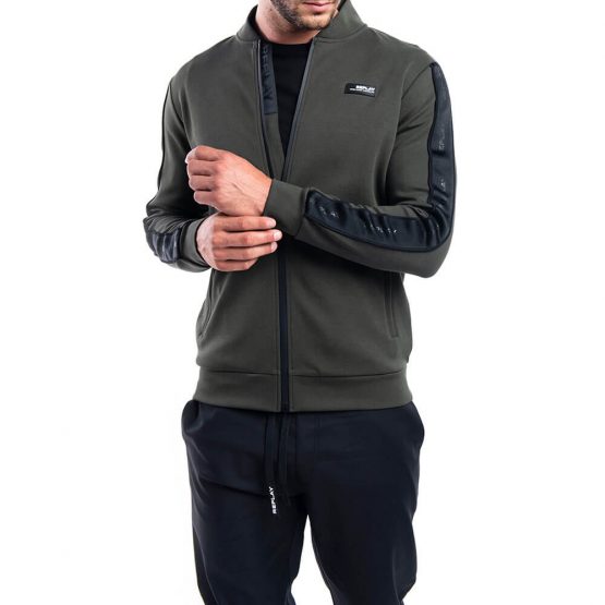 ג'קט ומעיל ריפליי לגברים REPLAY Jacket with logo - אפור ירוק