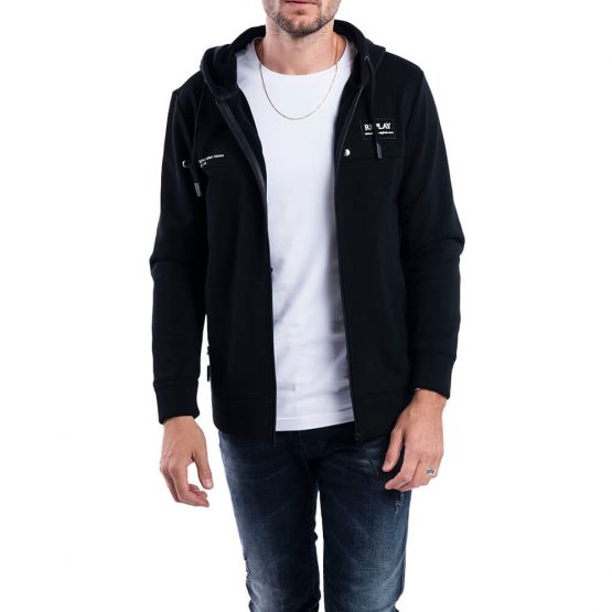 ג'קט ומעיל ריפליי לגברים REPLAY Jacket with logo - שחור
