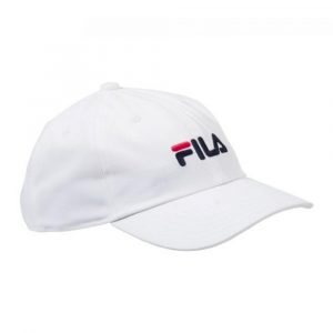 כובע פילה לגברים Fila 6-panel Linear Logo - לבן
