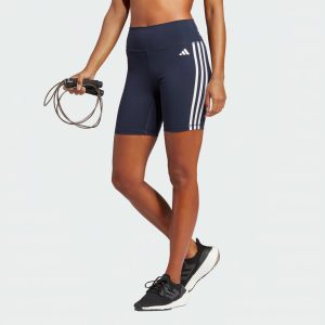מכנס ספורט אדידס לנשים Adidas Training Essentials 3stripes High Waist Thighs Navy - כחול