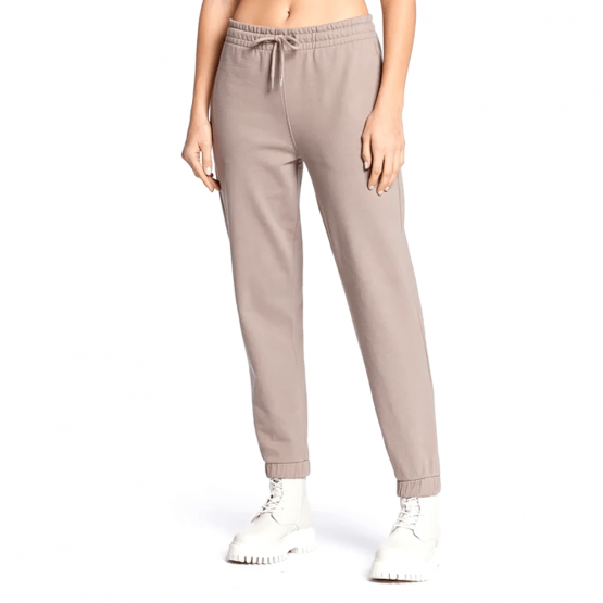 מכנסיים ארוכים קלווין קליין לנשים Calvin Klein Relaxed Recycled Cotton Joggers - חום בהיר