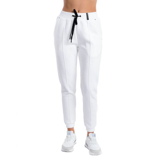 מכנסיים ארוכים ריפליי לנשים REPLAY Waist Label Logo - לבן