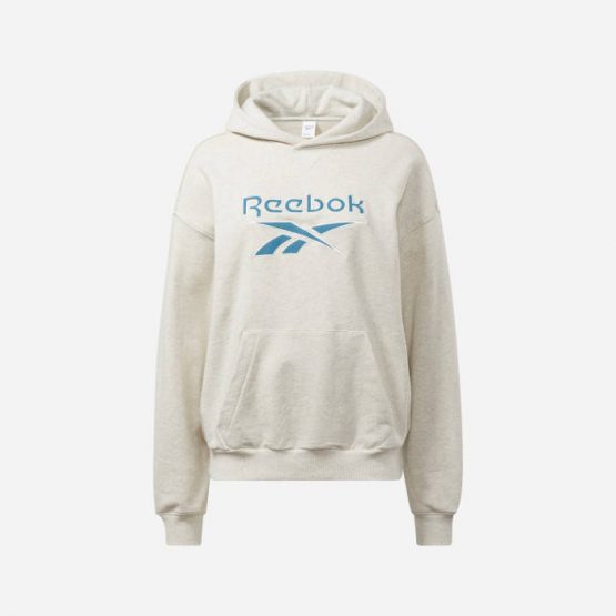 סווטשירט ריבוק לנשים Reebok Big Logo Hoodie - אפור בהיר
