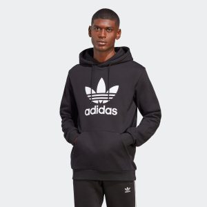 סווטשירט אדידס לגברים Adidas Originals Trefoil Hoody - שחור