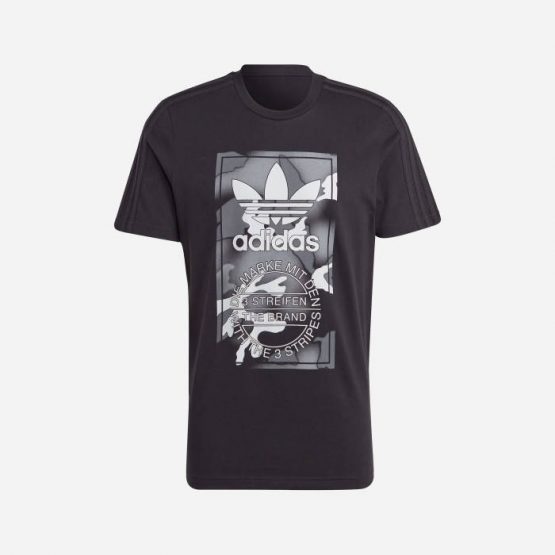 חולצת טי שירט אדידס לגברים Adidas Originals Camo Tong - שחור הדפס