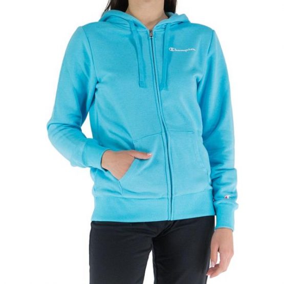 סווטשירט צ'מפיון לנשים Champion Hooded Full Zip Sweatshirt - תכלת