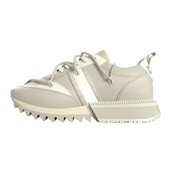 נעלי סניקרס טומי הילפיגר לנשים Tommy Hilfiger Cleated Runner - אפור בהיר