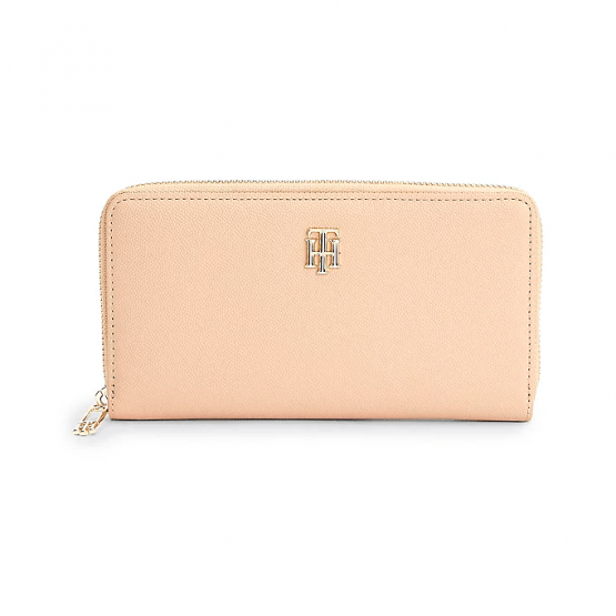ארנק טומי הילפיגר לנשים Tommy Hilfiger LARGE ZIP-AROUND TH PLAQUE WALLET - ורוד