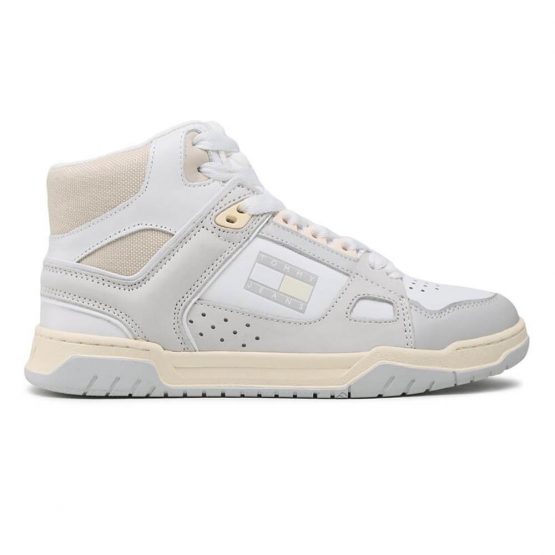 נעלי סניקרס טומי הילפיגר לנשים Tommy Hilfiger Skate Mid - לבן/אפור