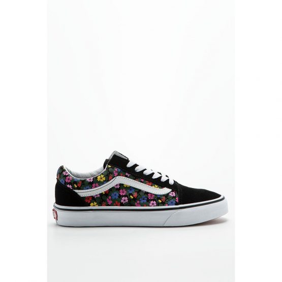 נעלי סניקרס ואנס לנשים Vans Old Skool - שחור עם פרחים