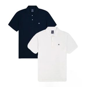חולצת פולו צ'מפיון לגברים Champion pack 2 polo shirts - שחור/לבן