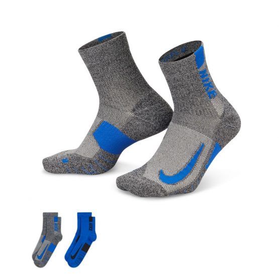 גרב נייק לגברים Nike Running No-Show Socks (2 Pairs) - אפור
