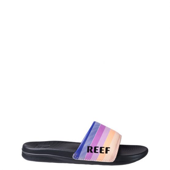 כפכפי ריף לנשים Reef One Slide Retro Stripes - שחור/צבעוני