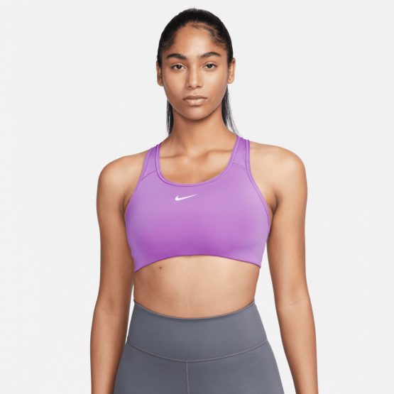 טופ וחולצת קרופ נייק לנשים Nike Swoosh Lily - סגול