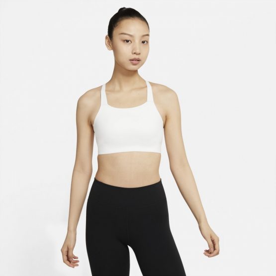 טופ וחולצת קרופ נייק לנשים Nike Swoosh Luxe - לבן