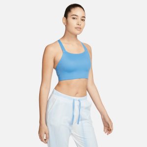 טופ וחולצת קרופ נייק לנשים Nike Swoosh Luxe - כחול