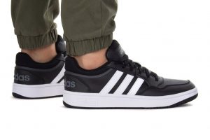 נעלי סניקרס אדידס לגברים Adidas Hoops 3.0 - שחור/לבן