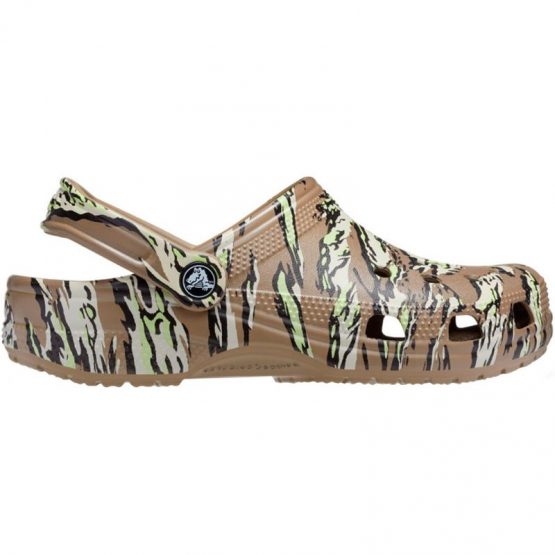 כפכפי קרוקס לגברים Crocs Classic Printed Camo - ירוק צבאי