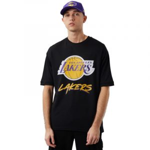 חולצת טי שירט ניו ארה לגברים New Era Era NBA Los Angeles Lakers - שחור