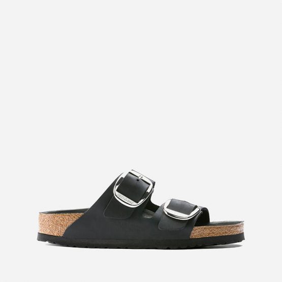 כפכפי בירקנשטוק לנשים Birkenstock Arizona Big Buckle - שחור/כסף