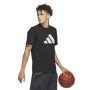 חולצת אימון אדידס לגברים Adidas Basketball Graphic Tee - שחור