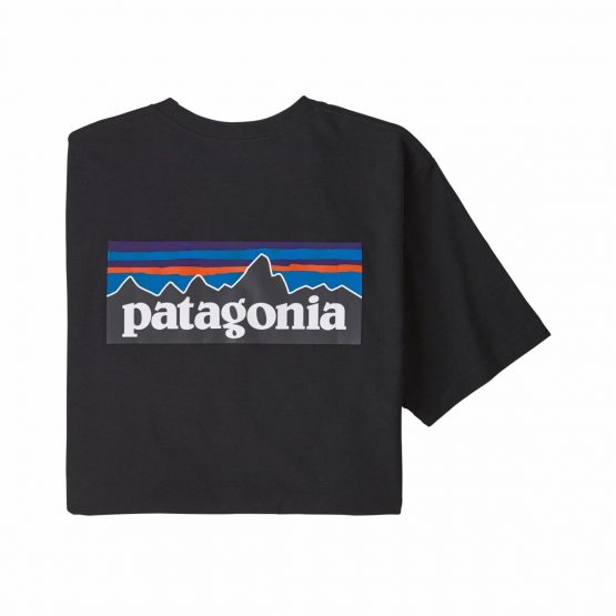 חולצת טי שירט פטגוניה לגברים Patagonia Logo Responsibilitee - שחור