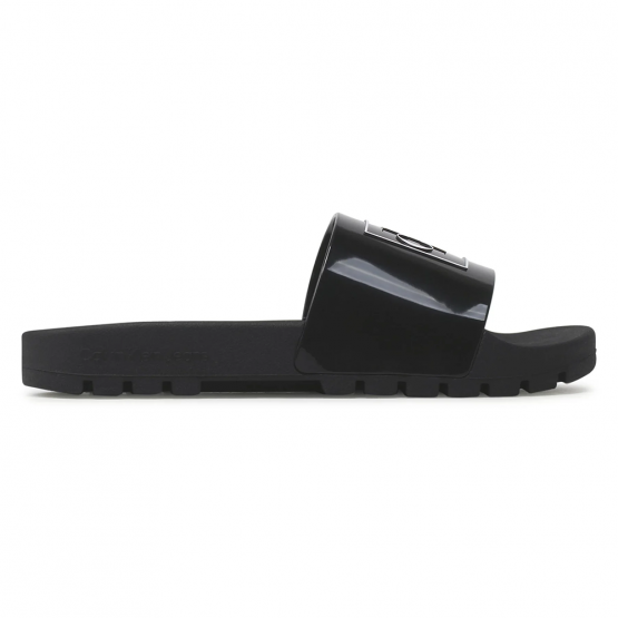כפכפי קלווין קליין לנשים Calvin Klein Truck Slide Monogram Rubber - שחור