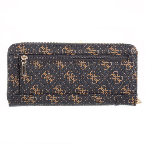 Cartera Guess Naya SLG Large Zip Around Vg788146-mer Color Rojo Vino Diseño De La Tela Liso