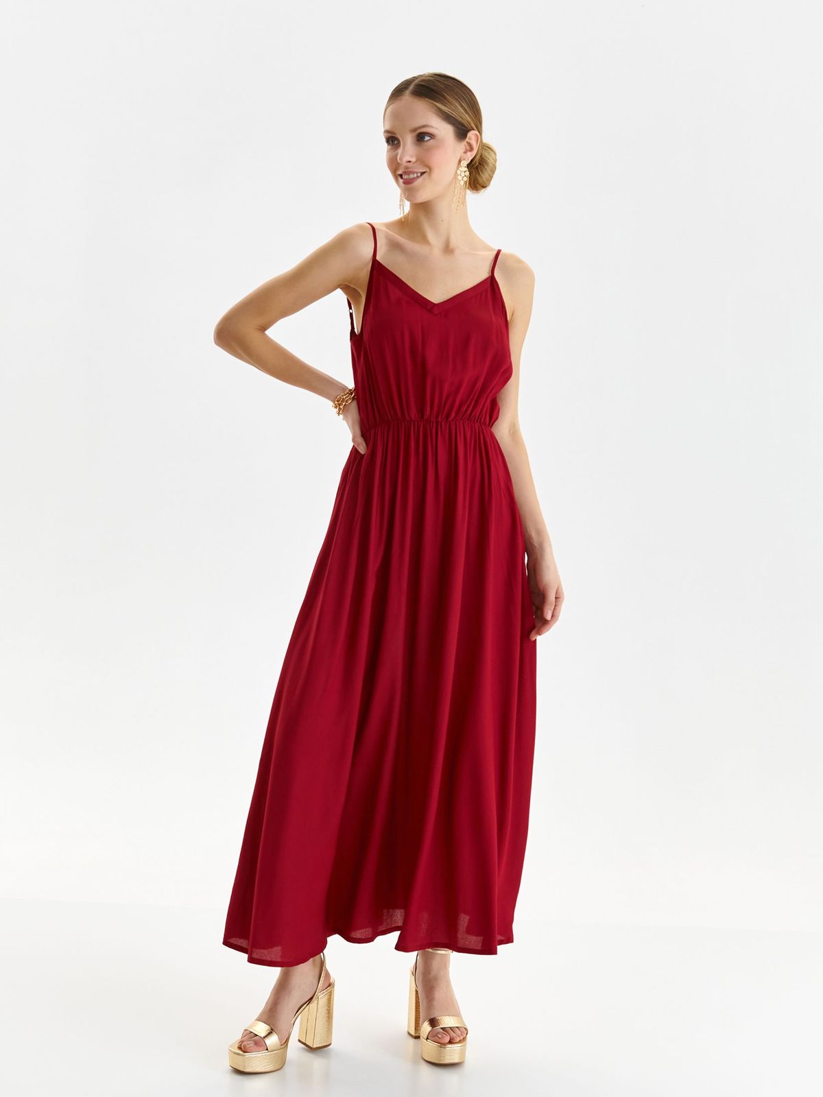 שמלה ארוכה טופ סיקרט לנשים TOP SECRET beach party dress - אדום
