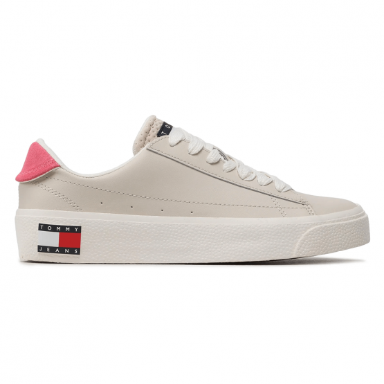 נעלי סניקרס טומי הילפיגר לנשים Tommy Hilfiger Vulcanized Leather - בז'