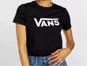חולצת טי שירט ואנס לנשים Vans DROP V SS CREW-B - שחור