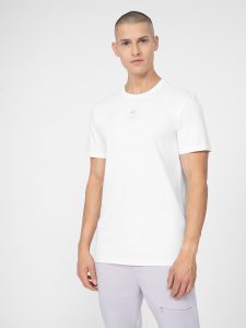 חולצת טי שירט פור אף לגברים 4F TEE WITH LOGO - לבן