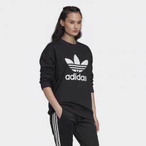 סווטשירט אדידס לנשים Adidas Originals Trefoil Crew Sweat - שחור