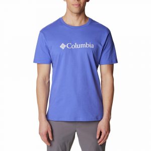 חולצת טי שירט קולומביה לגברים Columbia CSC Basic Logo - סגול/כחול