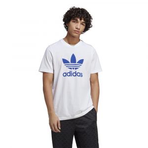 חולצת טי שירט אדידס לגברים Adidas Originals TREFOIL T-SHIRT - לבן/כחול
