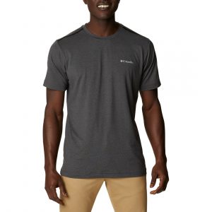 חולצת טי שירט קולומביה לגברים Columbia TECH TRAIL CREW NECK - אפור כהה