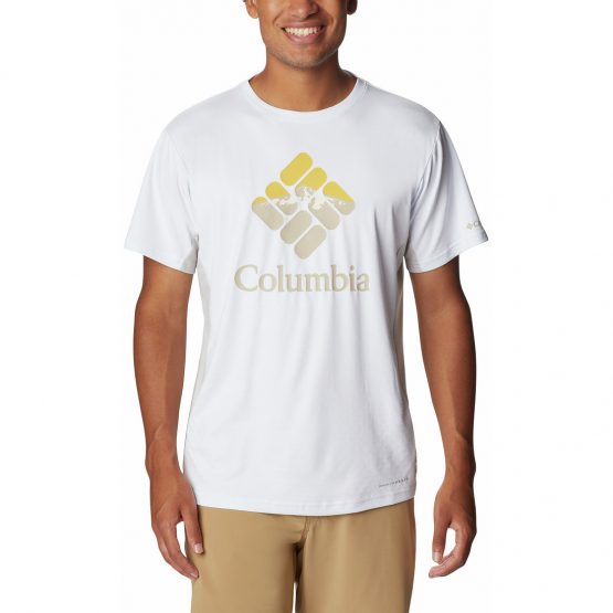 חולצת טי שירט קולומביה לגברים Columbia ZERO ICE CIRRO-COOL GRAPHIC TEE - לבן