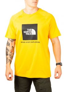 חולצת טי שירט דה נורת פיס לגברים The North Face Raglan Redbox - צהוב