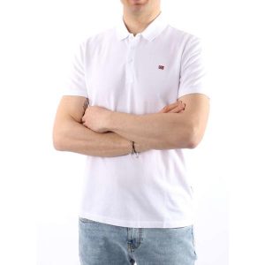 חולצת פולו נפפירי לגברים Napapijri Ealis - לבן