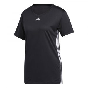 חולצת טי שירט אדידס לנשים Adidas 3 Stripe Tee Blackwhite - שחור