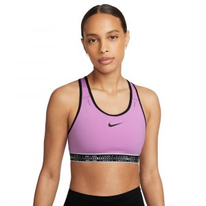 טופ וחולצת קרופ נייק לנשים Nike Dri-FIT Swoosh Fioletowy - סגול